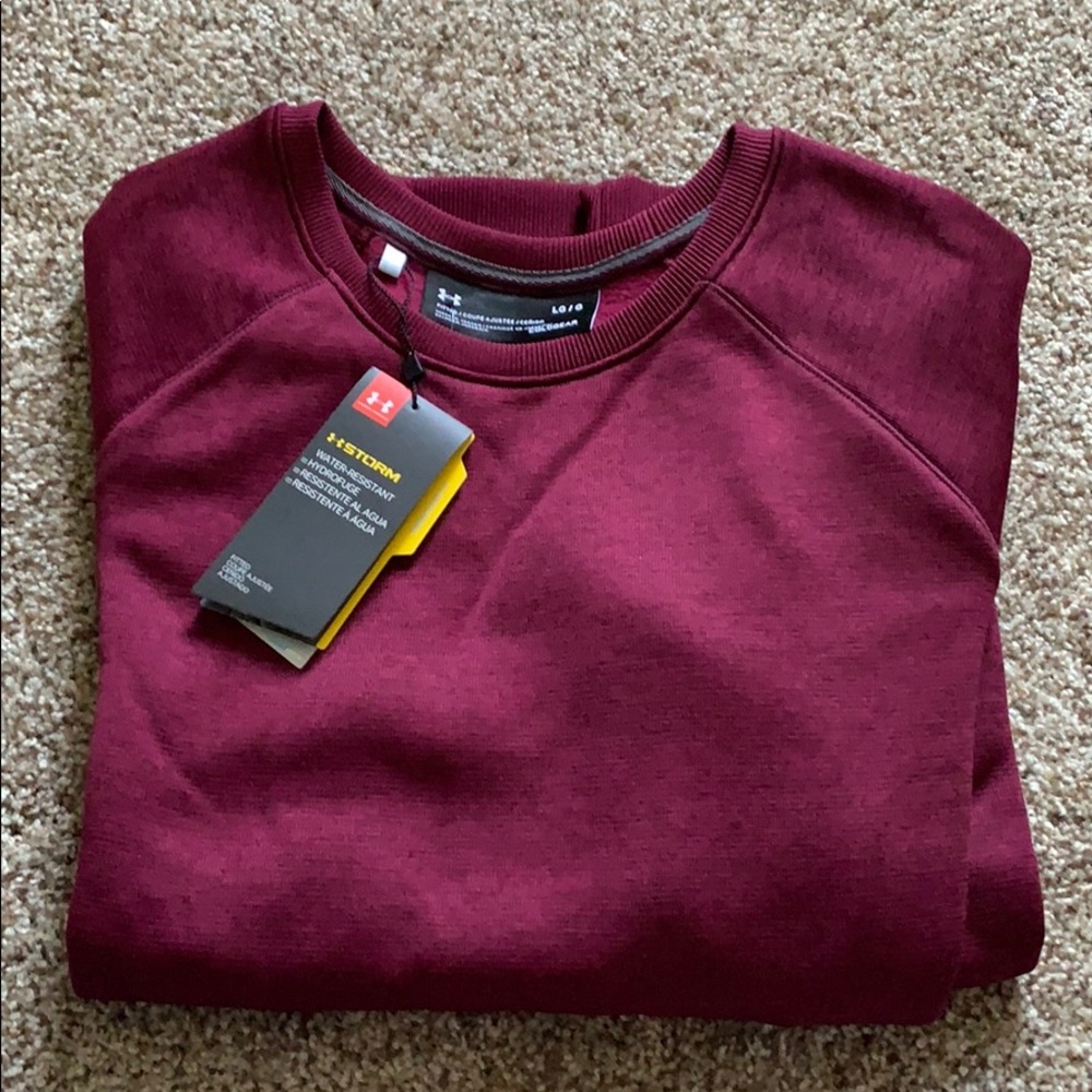 NWT Under Armour Fitted Maroon Crewneck Sweatshirt
